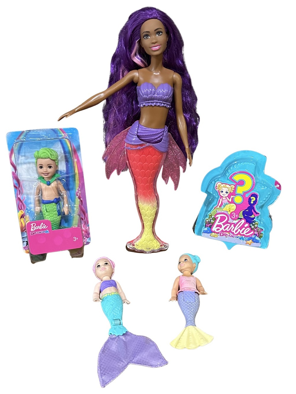 Barbie, Chelsea & Friends Dreamtopia Bundle Mermaid Merboy Mystery Box Lot of 5